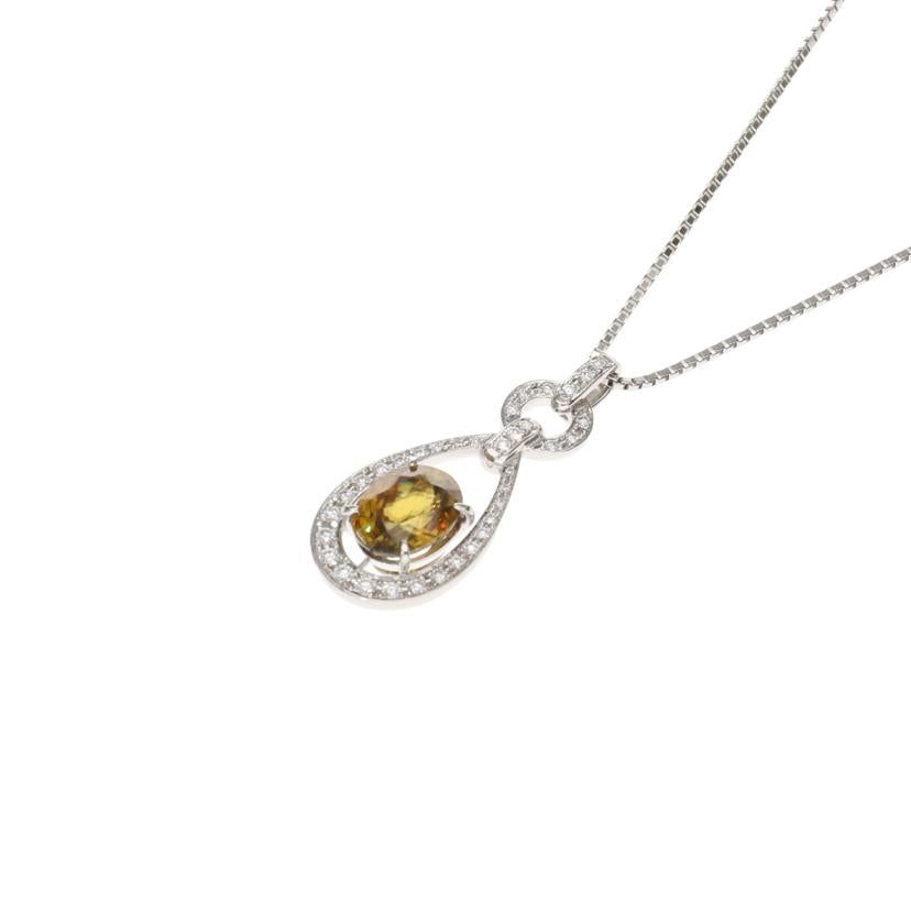 /◎ PT900スフェーンダイヤネックレス2.90/D0.32ct//Aランク/75
