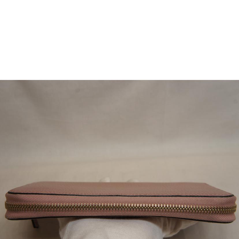 GUCCI グッチ/インターロッキングGラウンドファスナー長財布/ピンク/449347//496***/ABランク/92