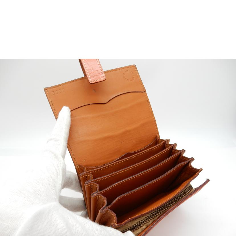 Felisi フェリージ/レザー/クロコ型押し/2つ折り財布/ピンク//ABランク/02