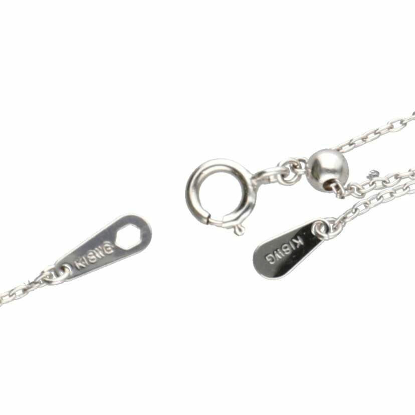 / K18WGシェルダイヤネックレス0.15ct//Aランク/75