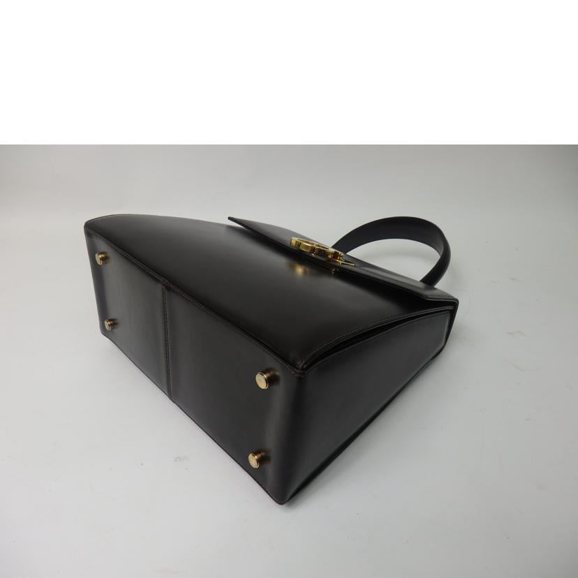 Ferragamo フェラガモ/ガンチーニレザー台形ハンドバッグ/ダークブラウン/E 21 0536//Bランク/84