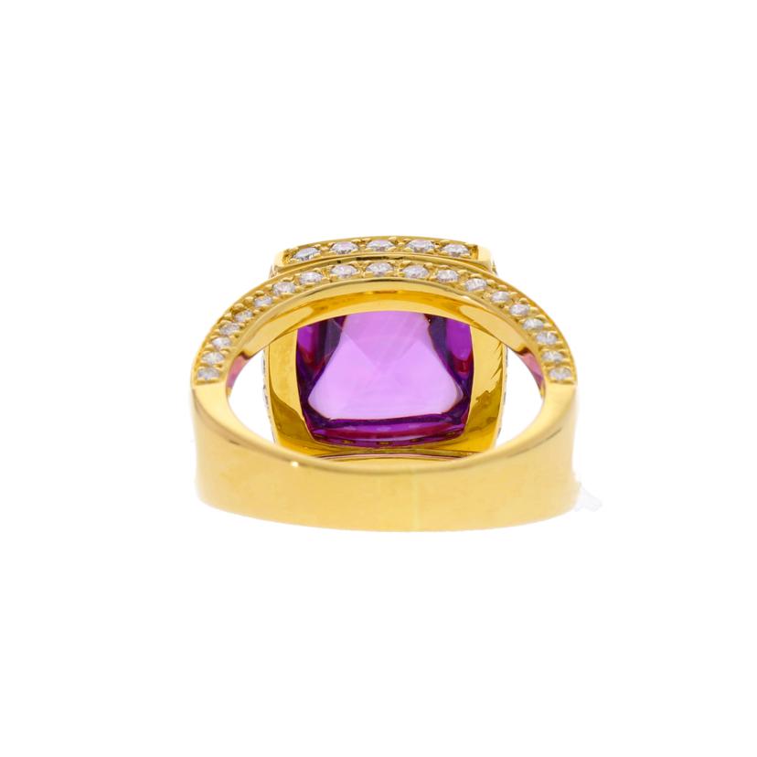 /◎ K18アメジストダイヤリング6.39/0.88ct//Aランク/75