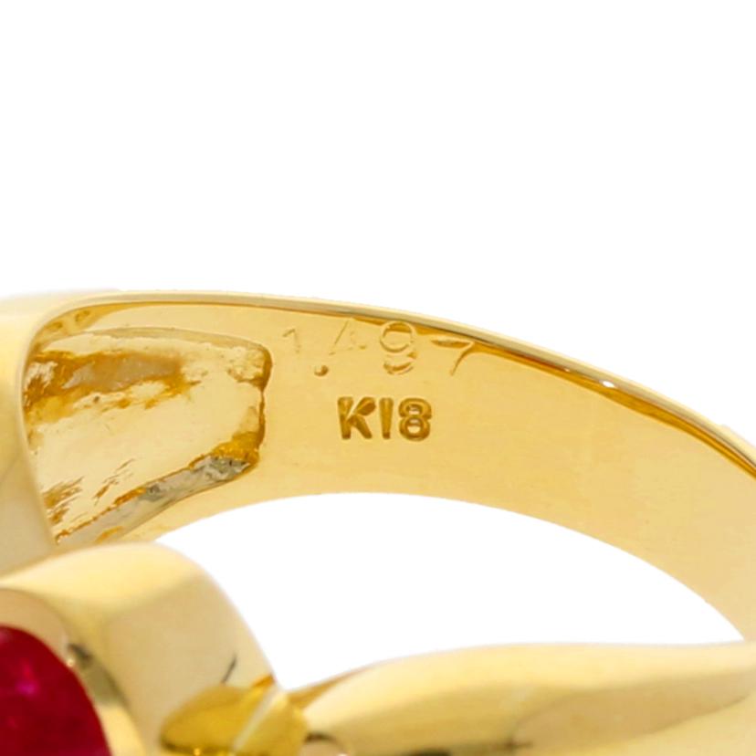 /◎ K18ルビーダイヤリング1.497/D0.20ctソ//Aランク/75