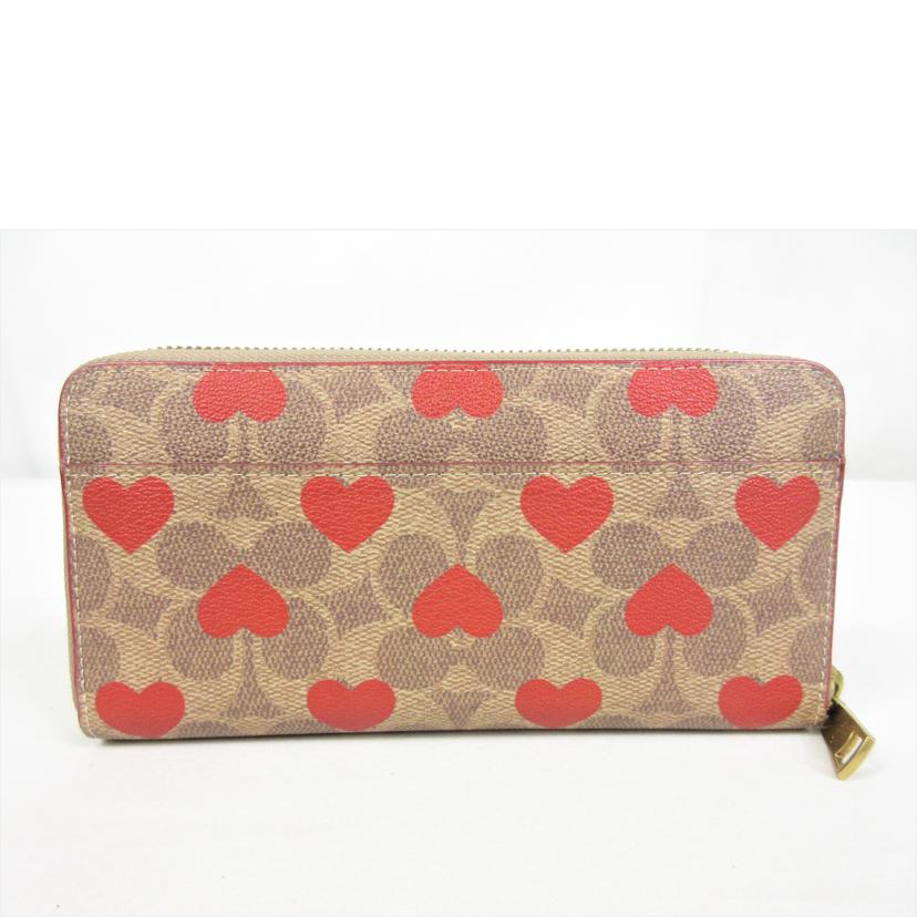 COACH コーチ/ハートプリント アコーディオンジップウォレット/C8547//1683/Aランク/70