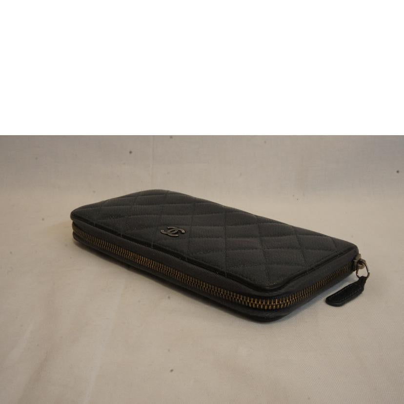 CHANEL シャネル/ソフトキャビアスキンマトラッセラウンドファスナーメタルカラー/20355904//ABランク/92