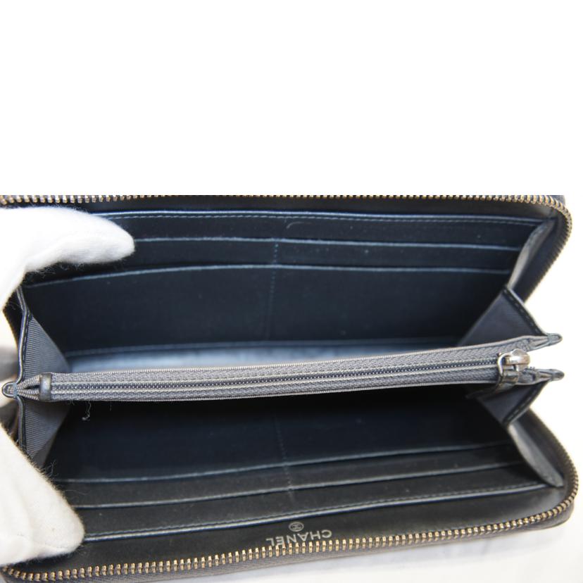 CHANEL シャネル/ソフトキャビアスキンマトラッセラウンドファスナーメタルカラー/20355904//ABランク/92