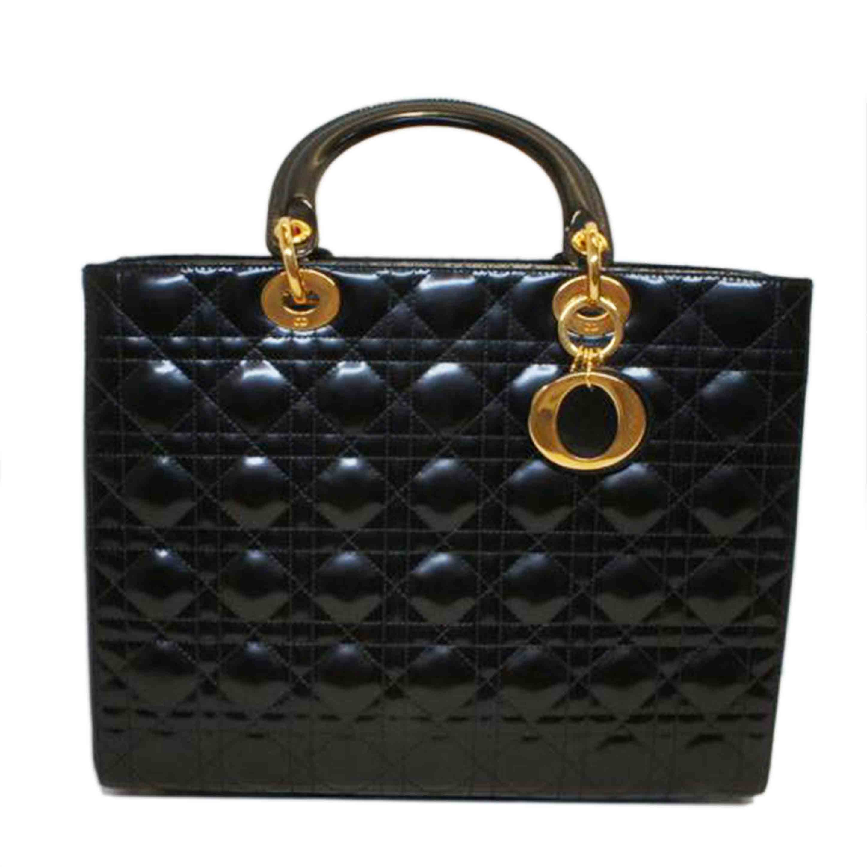 Christian Dior クリスチャンディオール/レディディオールラージカナージュブラック2WAY/G金具//MA-****/Aランク/92