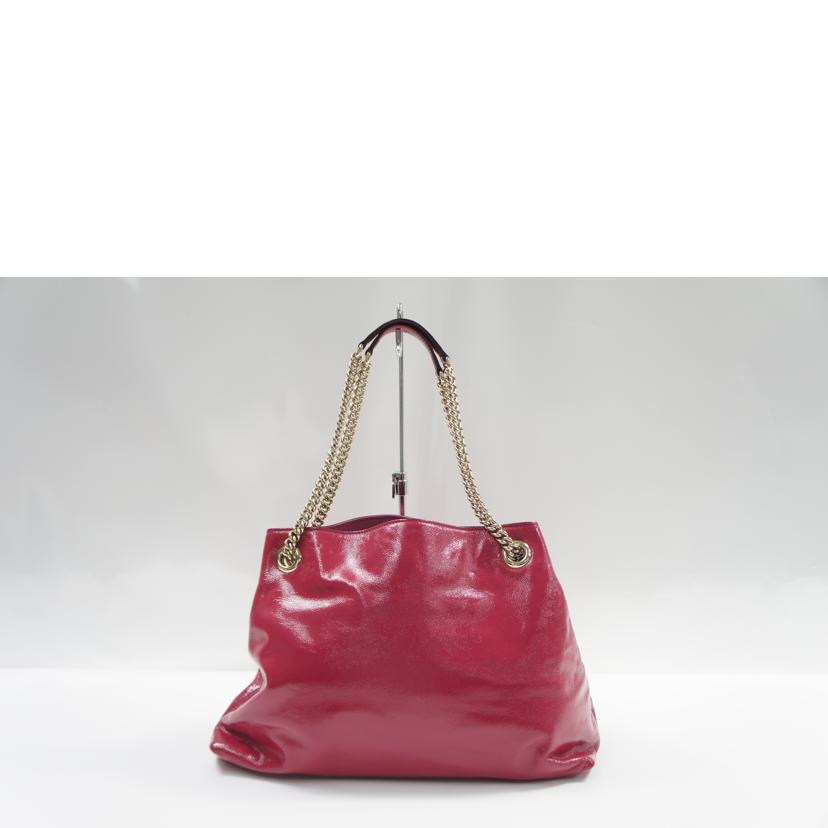 GUCCI グッチ/ソーホーインターロッキングチェーントート/パテントピンク/308982//502752/ABランク/75