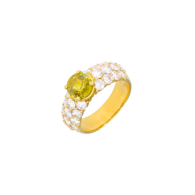 / ◎K18スフェーンダイヤリング1.78/D2.00ctソ//Aランク/75