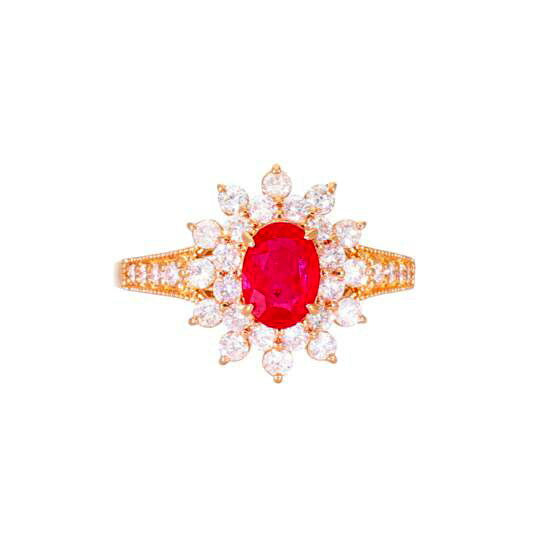 /◎ K18ルビーダイヤリング1.05/D1.08ct//Aランク/75