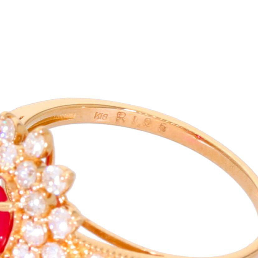 /◎ K18ルビーダイヤリング1.05/D1.08ct//Aランク/75