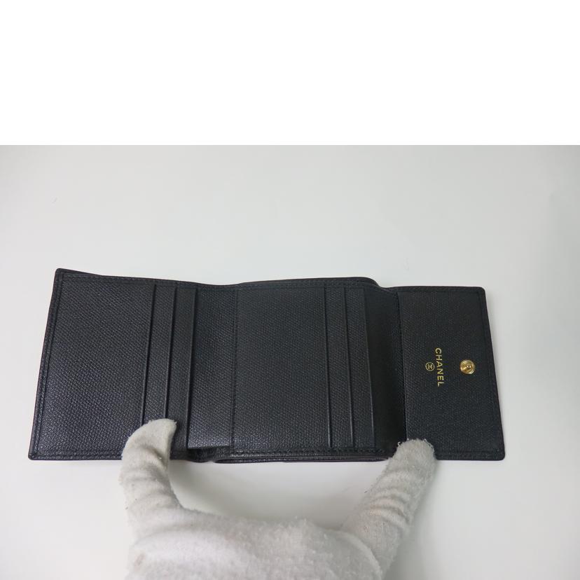 CHANEL シャネル/ココボタンWホック財布/3つ折り/黒/A20902//10158845/SAランク/84