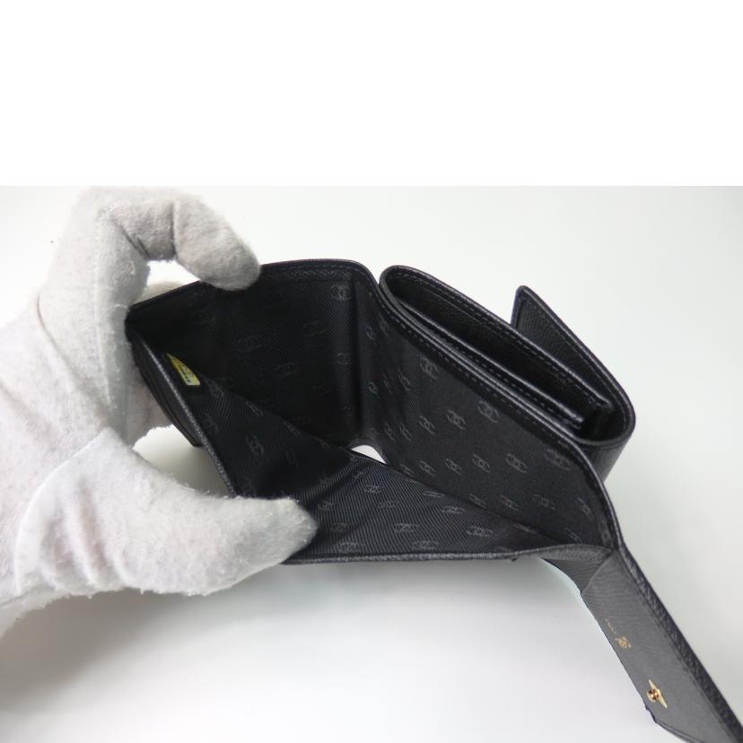 CHANEL シャネル/ココボタンWホック財布/3つ折り/黒/A20902//10158845/SAランク/84