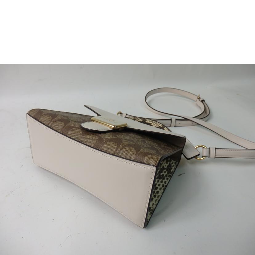 COACH コーチ/シグネチャーカラーブロックエンボスドペーパーサッチェル2wayバッグ/C1325//J2173/SAランク/84