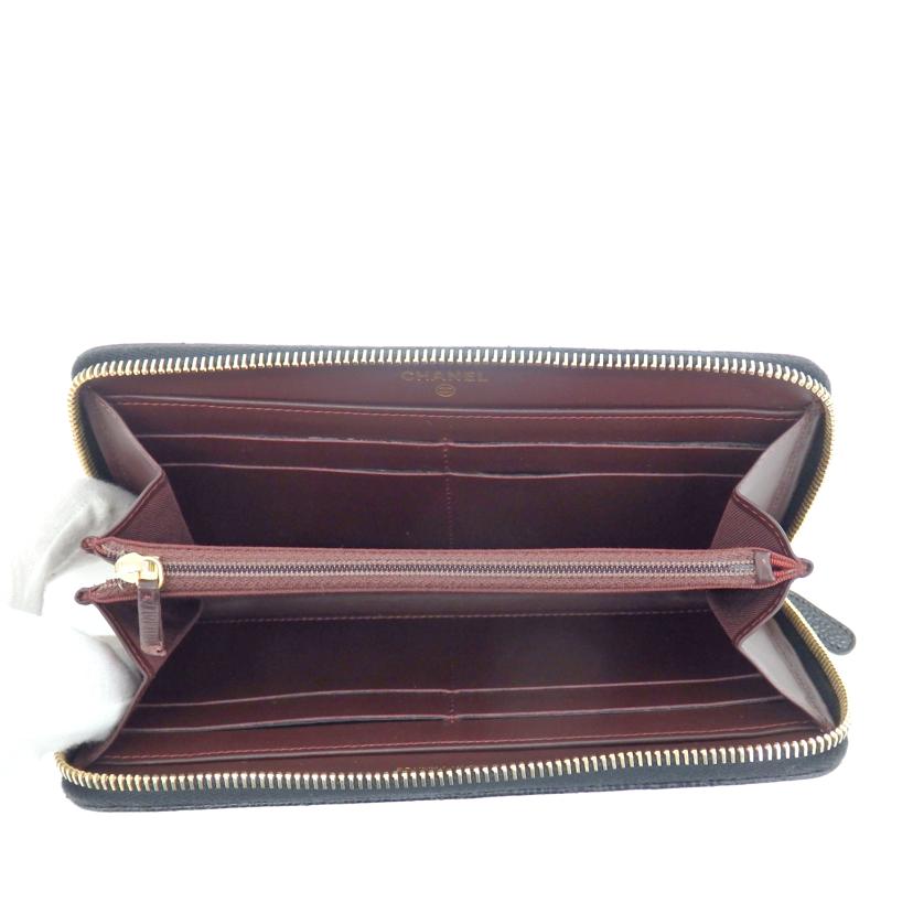 CHANEL CHANEL/キャビアスキンマトラッセジップウォレット/A50097//20317047/ABランク/75