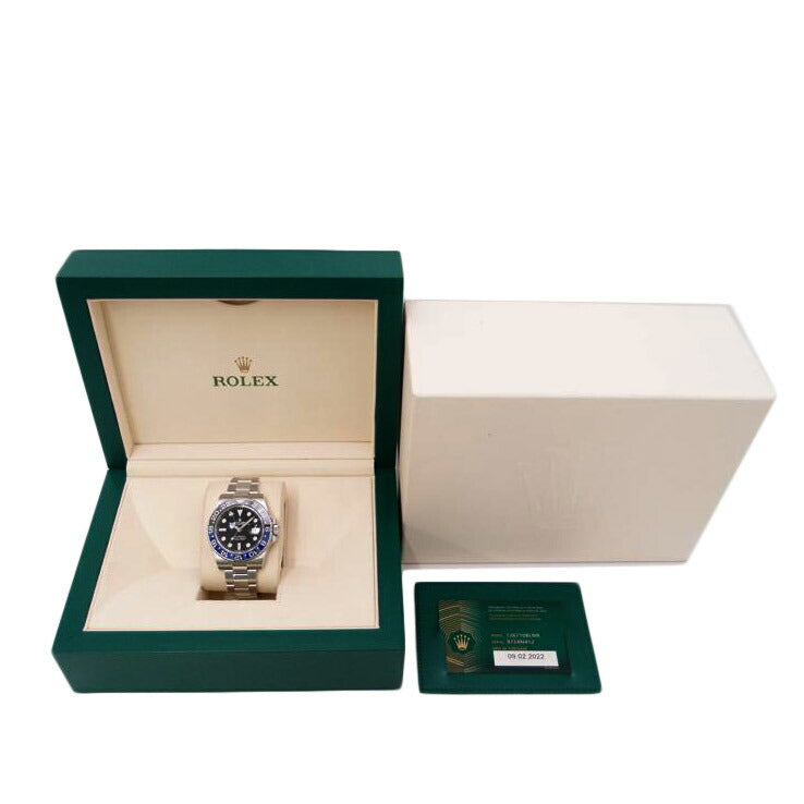 ROLEX ロレックス ランダムシリアル 2022年新ギャラ バットマン オイスターブレス ステンレス メンズ/GMTマスター2・ブルー×ブラック/ランダム番/126710BLNR//972*****/Aランク/69