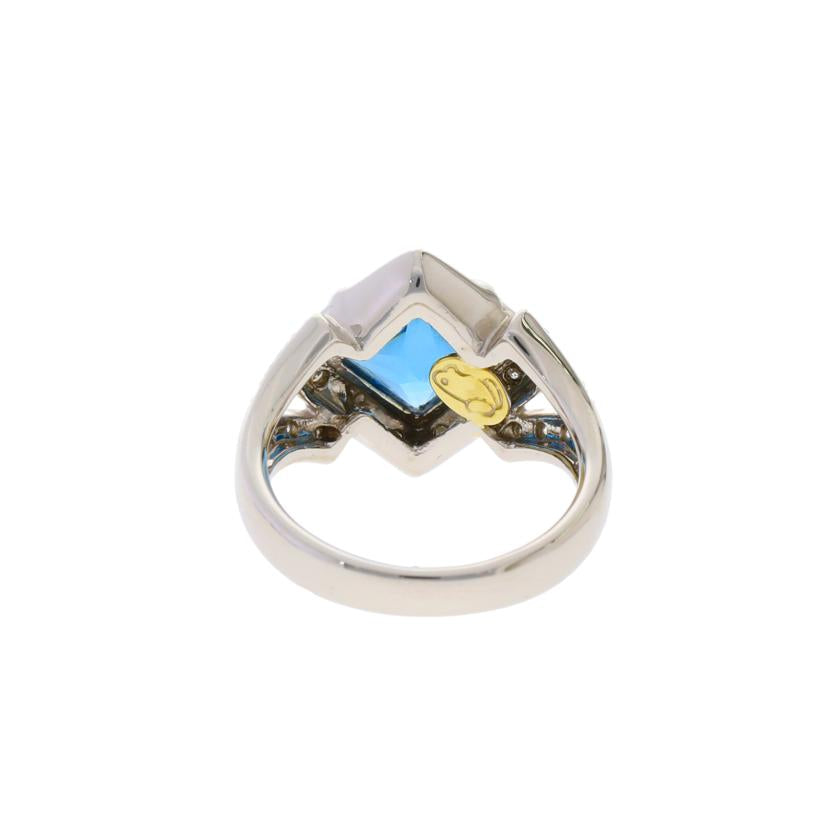 / ◎Pt900ブルートパーズダイヤリング2.78/D0.28ct//Aランク/75