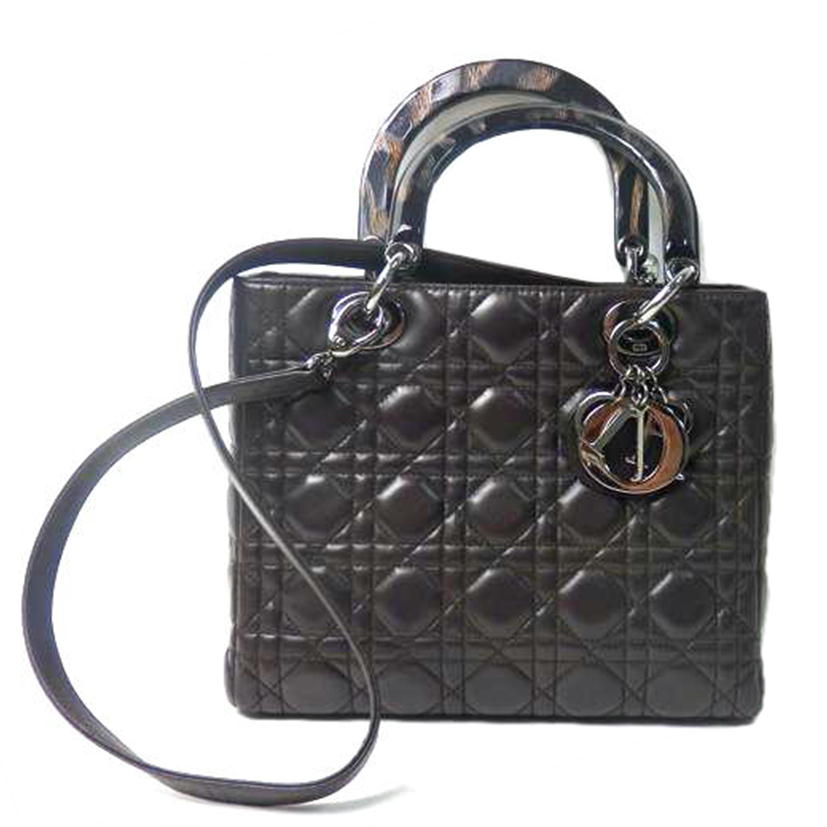 Dior ディオール/レディディオール・カナージュ/ラムスキン/和柄/ダークブラウン//MA-0969/ABランク/84