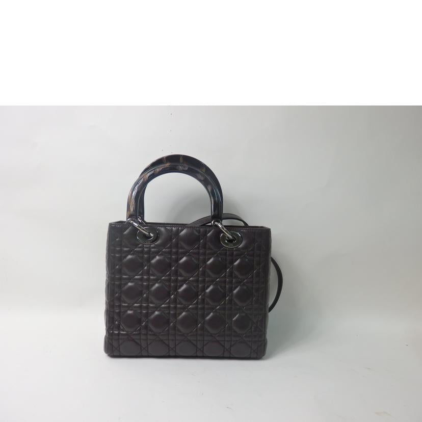 Dior ディオール/レディディオール・カナージュ/ラムスキン/和柄/ダークブラウン//MA-0969/ABランク/84