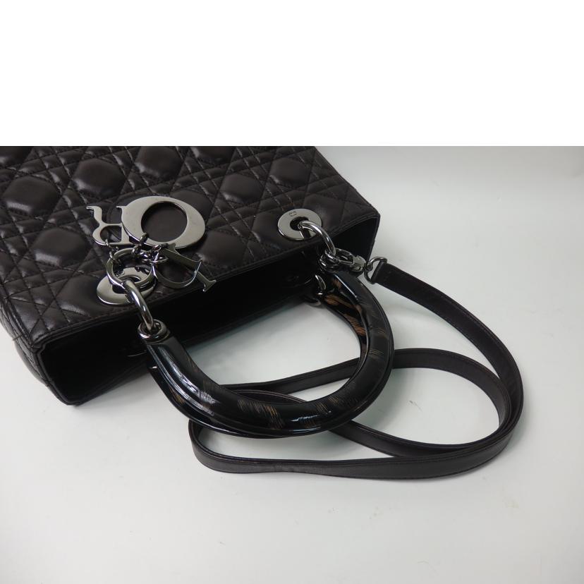 Dior ディオール/レディディオール・カナージュ/ラムスキン/和柄/ダークブラウン//MA-0969/ABランク/84