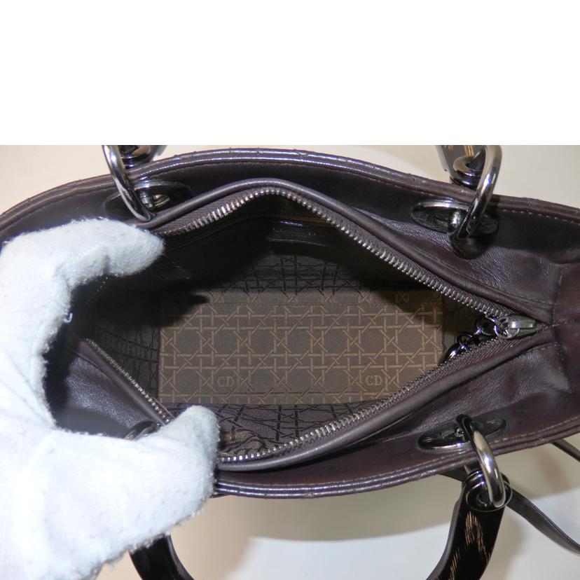 Dior ディオール/レディディオール・カナージュ/ラムスキン/和柄/ダークブラウン//MA-0969/ABランク/84