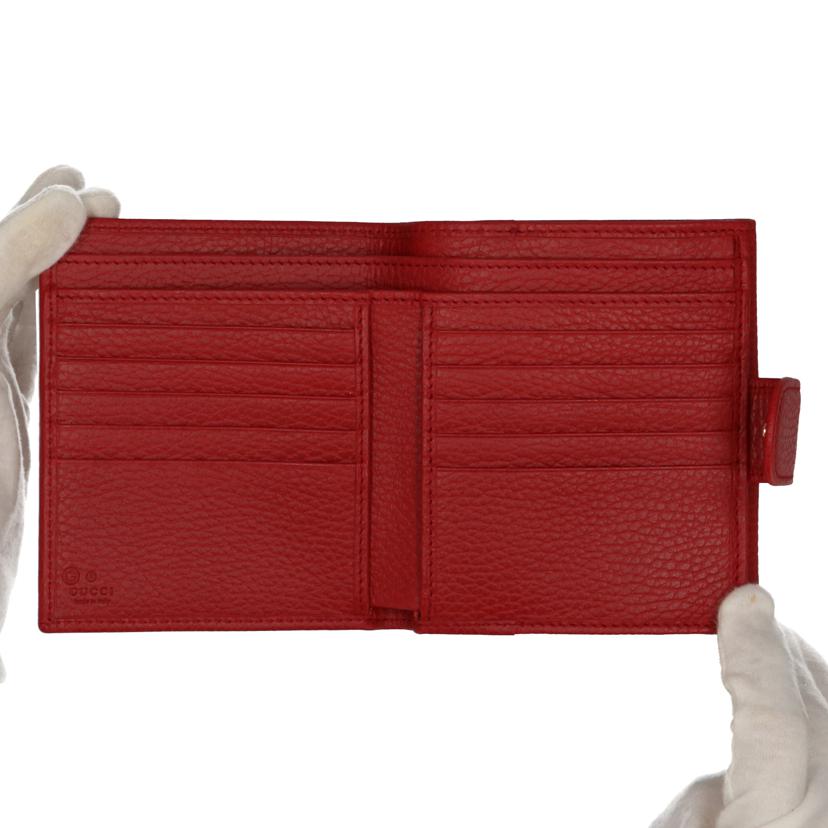 GUCCI グッチ/インターロッキングWホック二つ折り財布/赤/615525//2184/Aランク/75