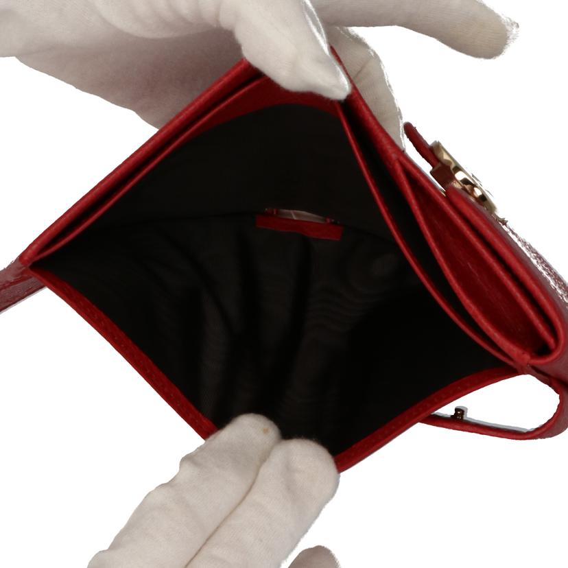 GUCCI グッチ/インターロッキングWホック二つ折り財布/赤/615525//2184/Aランク/75