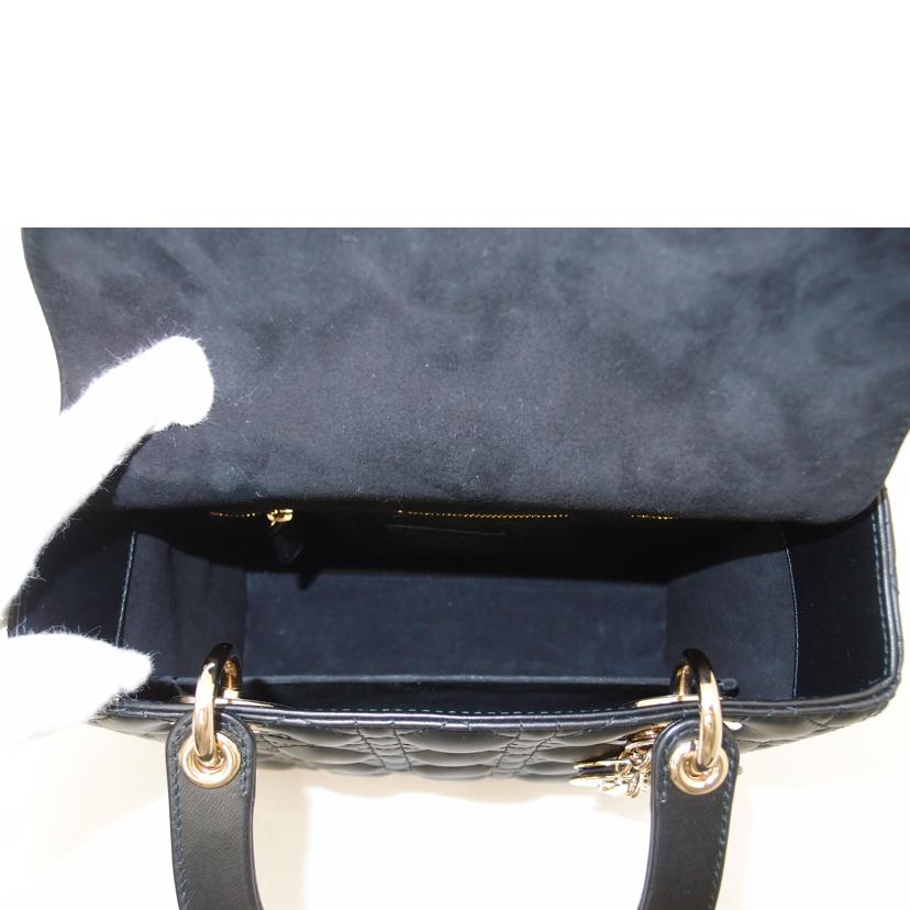 ChristianDior クリスチャンディオール ハンドバック ショルダーバッグ 斜め掛け 肩掛け ゴールド金具 レディース/レディディオールハンド/ミディアム/カナージュラムスキン/M0565ONGE//MA0***/SAランク/69