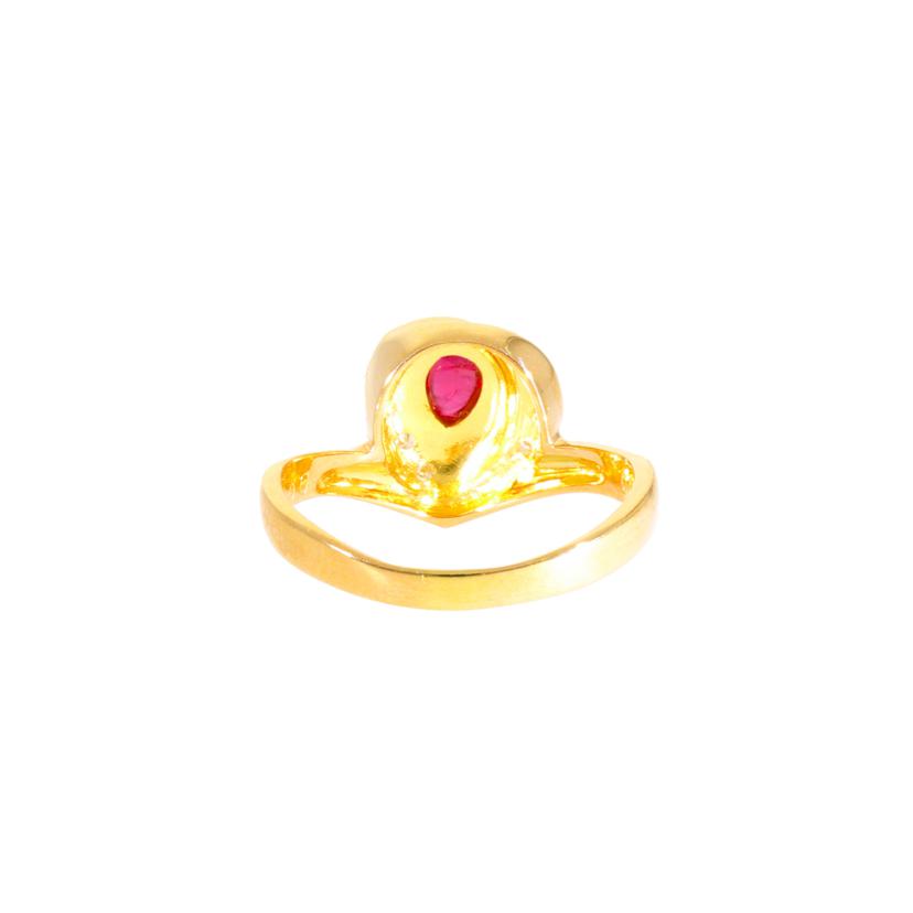 / K18ルビーダイヤリング0.67/D0.10ct//Aランク/63