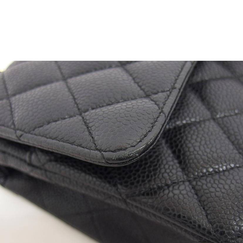 CHANEL シャネル/マトラッセ/キャビアスキン/Wフラップチェーンショルダーバッグ/ブラック//12175339/Aランク/04