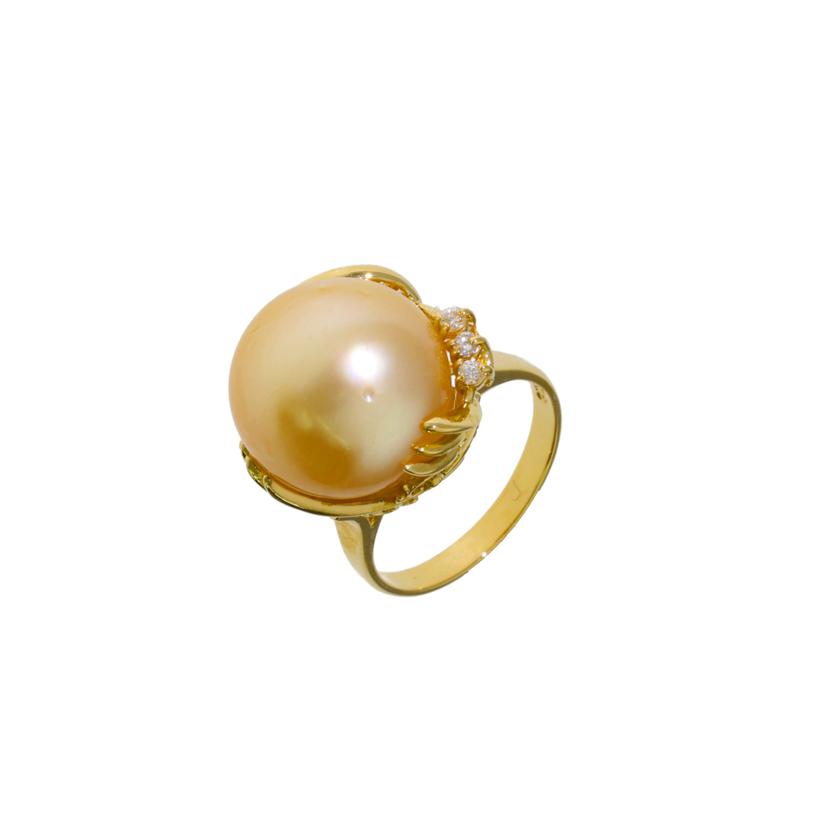 /◎ K18パール ダイヤリング0.10ct//Aランク/75