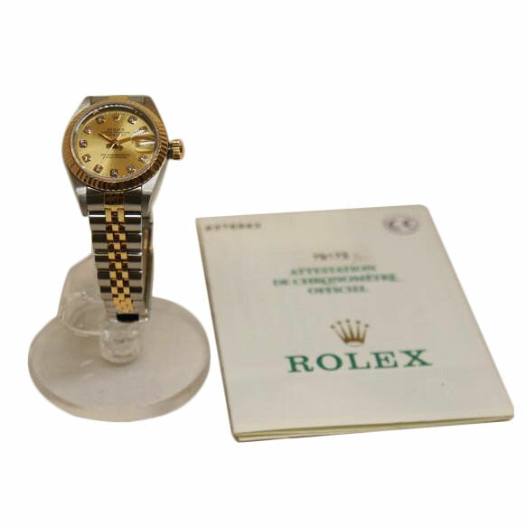 ROLEX ロレックス/デイトジャスト10P新ダイヤ/オートマ/YGSS/79173G//P376943/Aランク/92