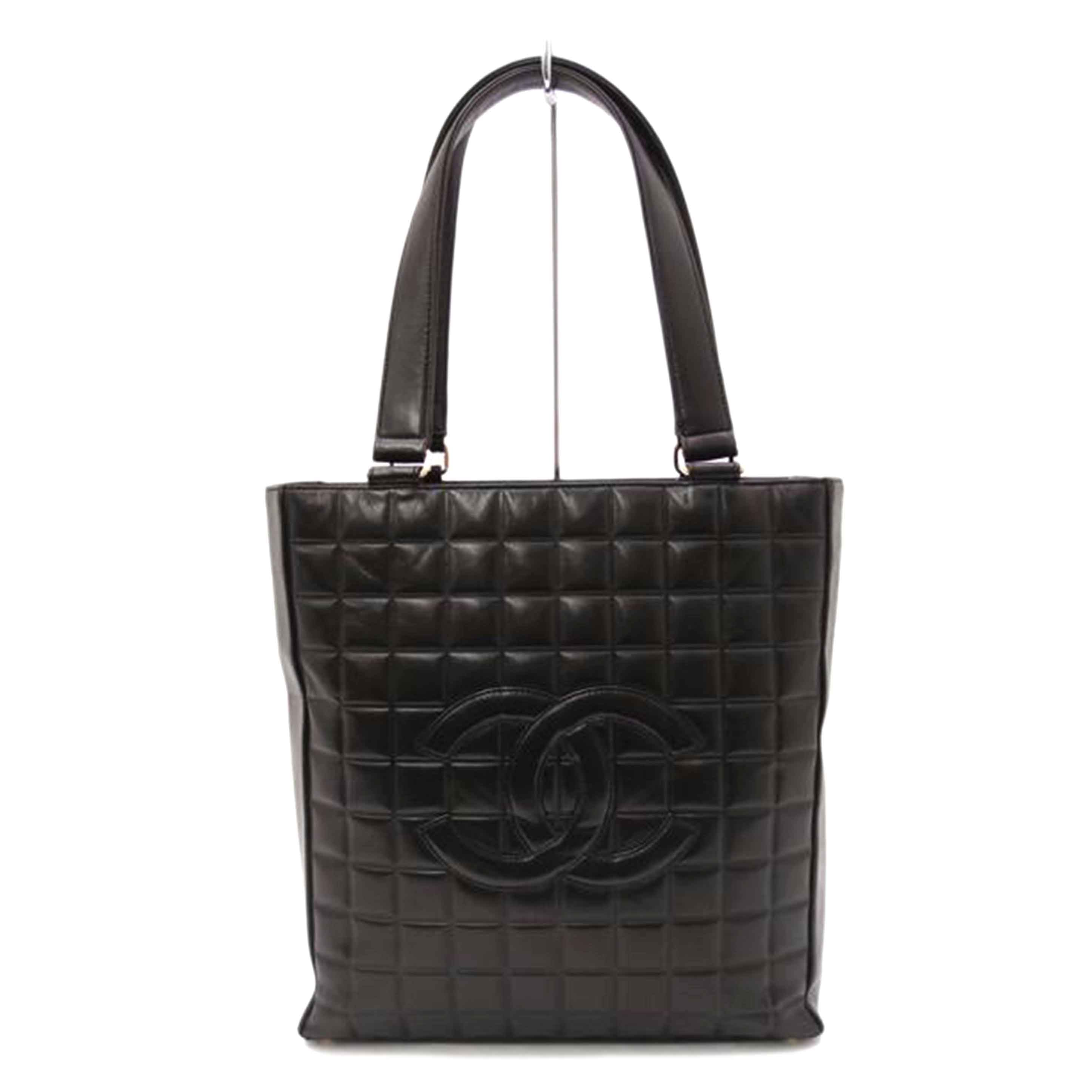 CHANEL シャネル ハンド ショルダー 肩掛け 黒 レザー/チョコバーココマークCCトート/ブラック//6915156/ABランク/69