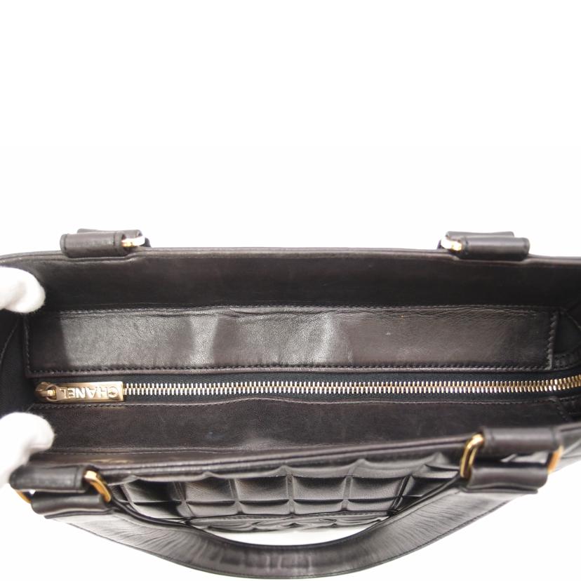 CHANEL シャネル ハンド ショルダー 肩掛け 黒 レザー/チョコバーココマークCCトート/ブラック//6915156/ABランク/69