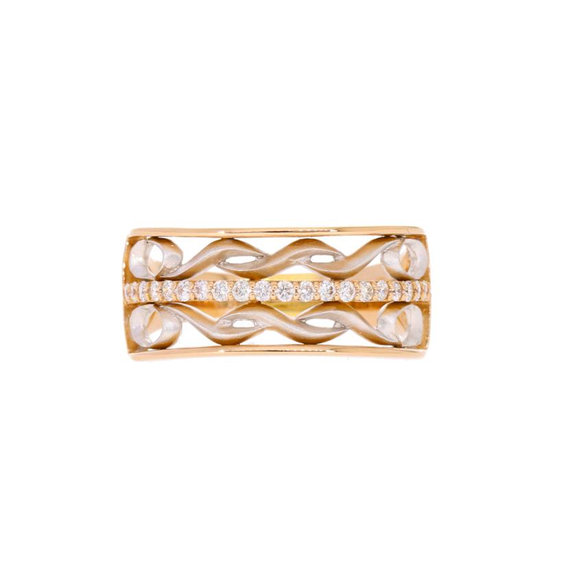 / K18WG/K18PGダイヤリング0.27ct #17.5//Aランク/75