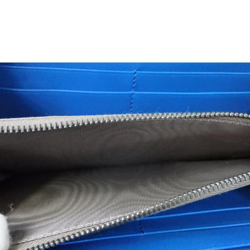 BOTTEGA VENETA ボッテガヴェネタ/イントレチャート/ラウンドファスナー長財布/青//B05*******/Aランク/84