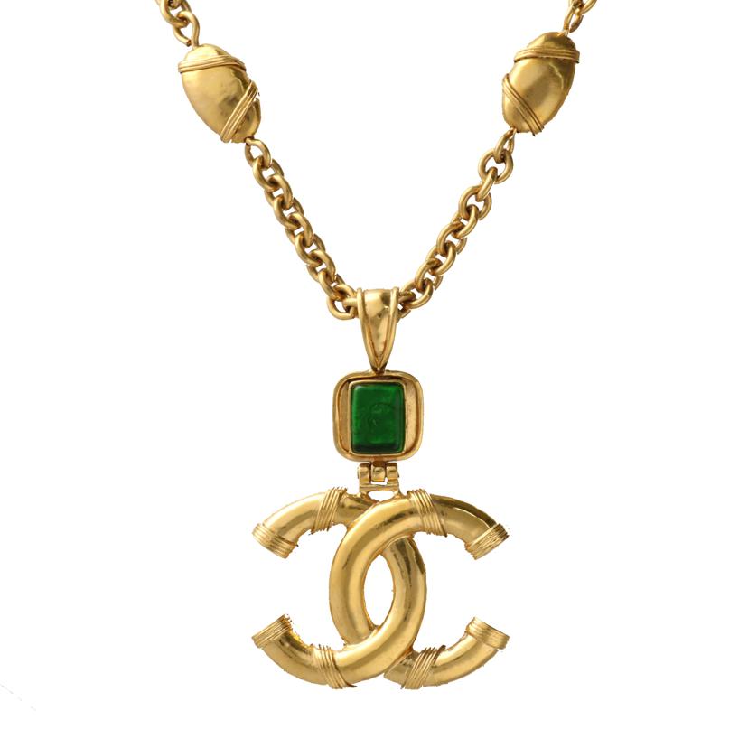 CHANEL シャネル アクセサリー ブランドアクセサリー レディース ゴールドカラー グリーン/ヴィンテージココマークネックレス//94/A/ABランク/75