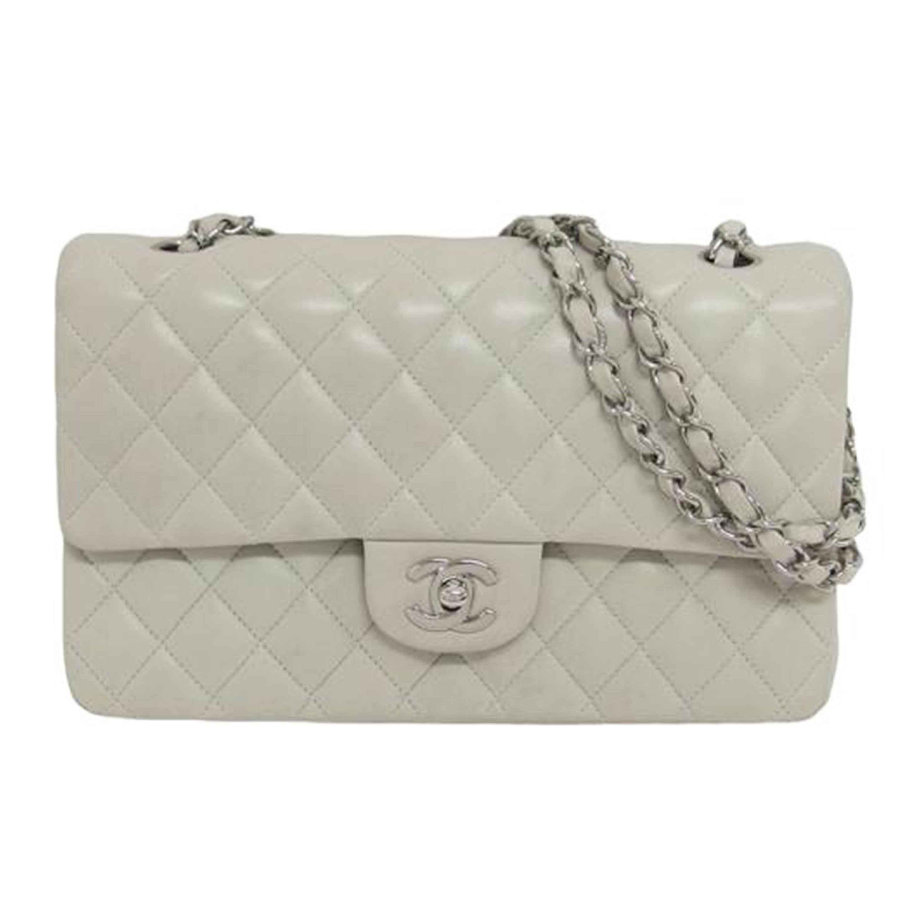 CHANEL シャネル/マトラッセ25/WフラップWチェーンショルダーバッグ/ラムスキン/ライトグレー//11130965/ABランク/04