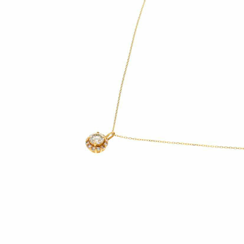 / K18ダイヤネックレス0.315/0.14ct//Aランク/75