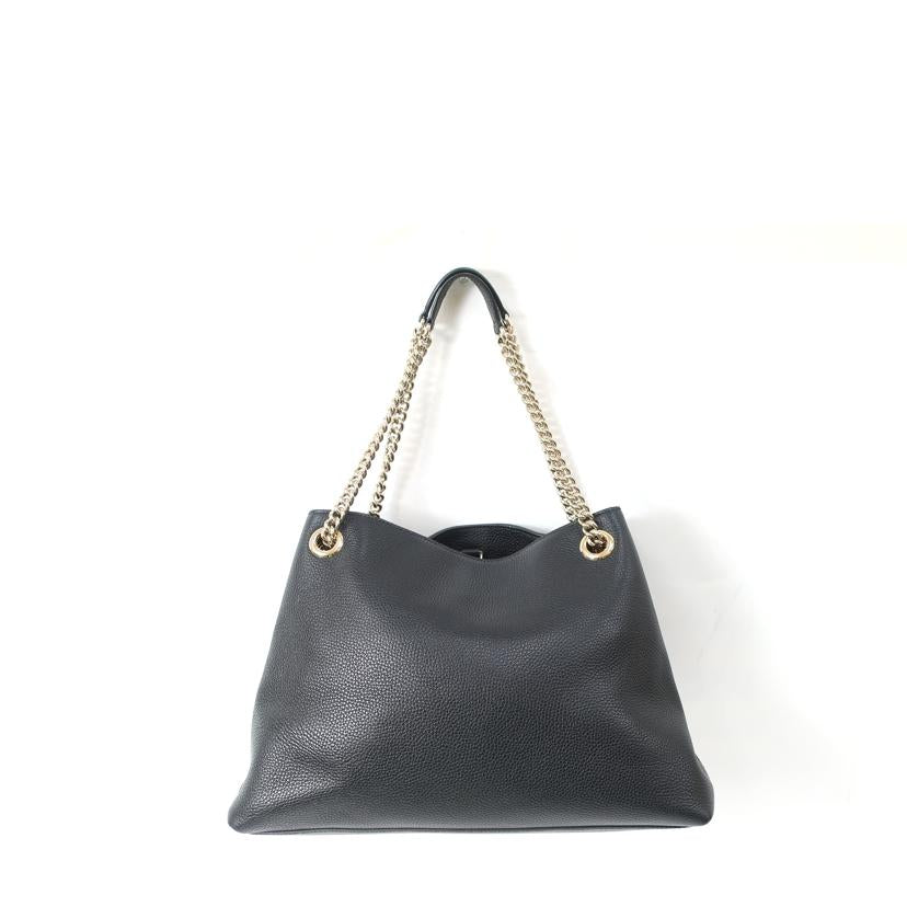 GUCCI グッチ/レザーチェーンショルダーバック ハンドバッグ キャンバス ブラック/536196//ABランク/65
