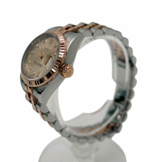 ROLEX ロレックス 腕時計 自動巻き 新品仕上済 ピンク文字盤 ランダムルーレット番 ピンクゴールド/デイトジャスト・レディース・10P新ダイヤ/ピンク/179171G//J30J7317(ランダム)/Aランク/69