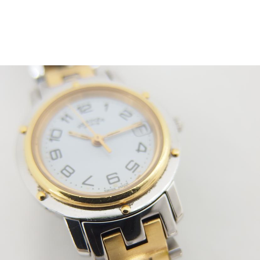 HERMES/クリッパー/YG/白文字盤/CL4.220//998499/Bランク/82