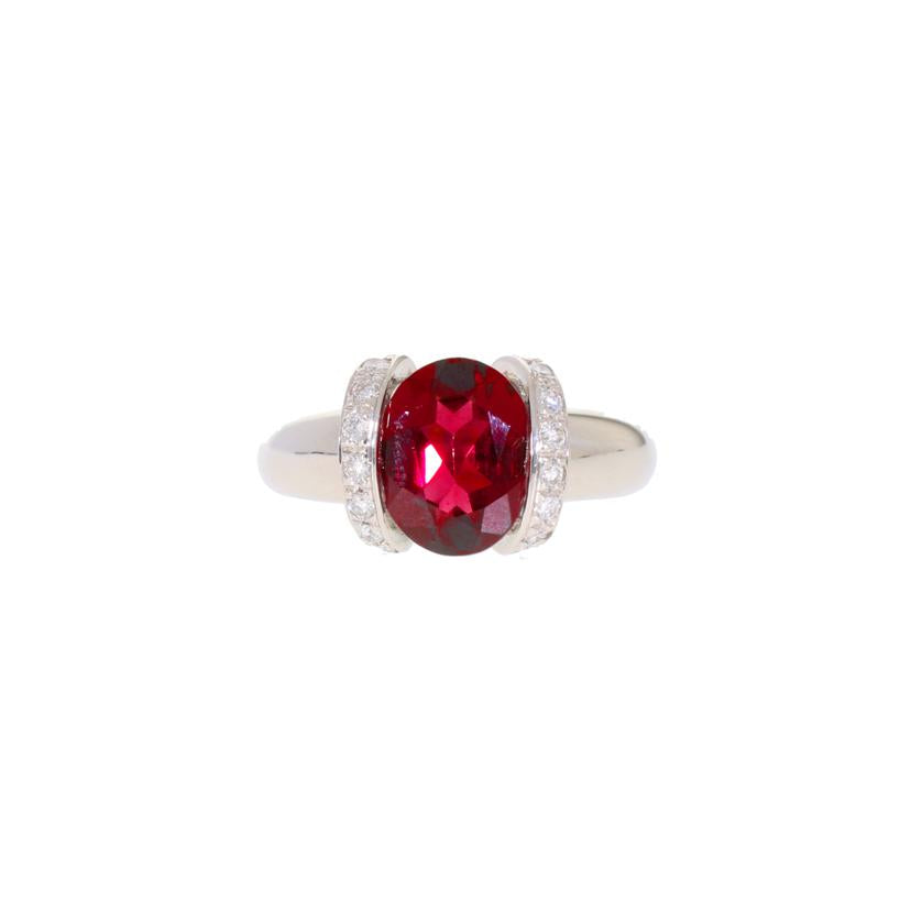 / ◎Pt900ロードライトガーネットダイヤリング2.51/D0.26ct//Aランク/75