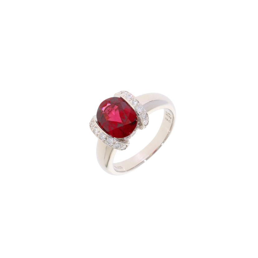 / ◎Pt900ロードライトガーネットダイヤリング2.51/D0.26ct//Aランク/75