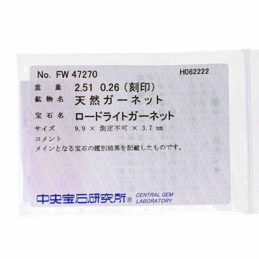 / ◎Pt900ロードライトガーネットダイヤリング2.51/D0.26ct//Aランク/75