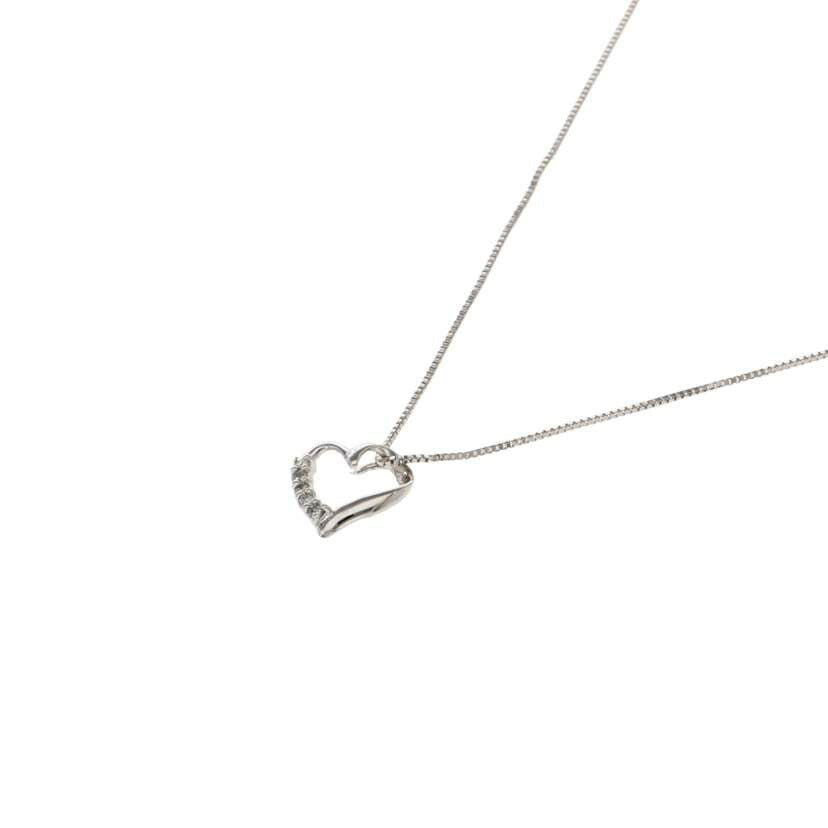 / K18WGダイヤネックレス0.03ct//Aランク/75