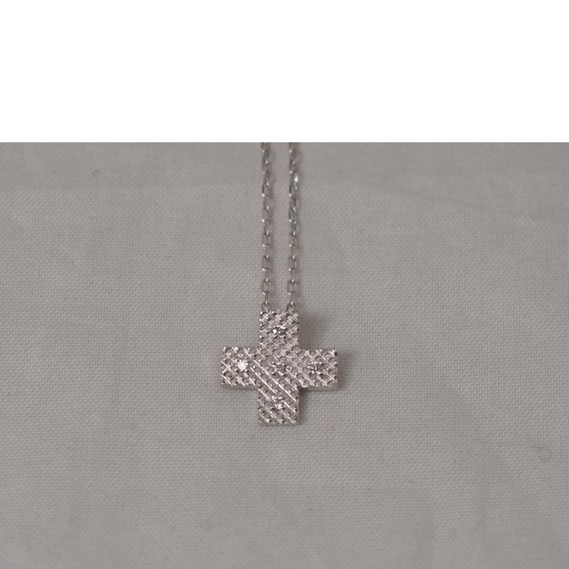 /K18WGダイヤネックレス0.04ct//ABランク/76