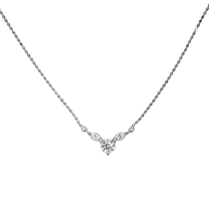 / PT900/K18WGダイヤネックレス0.27/0.12ct//Aランク/75