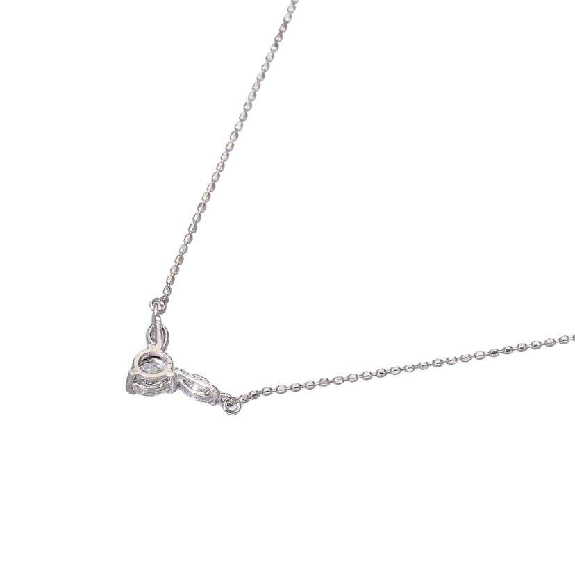 / PT900/K18WGダイヤネックレス0.27/0.12ct//Aランク/75