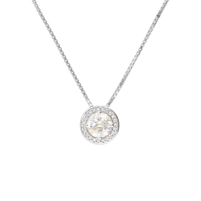 / ◎ PT950/K18WGダイヤネックレス1.32/0.11ct//ABランク/75